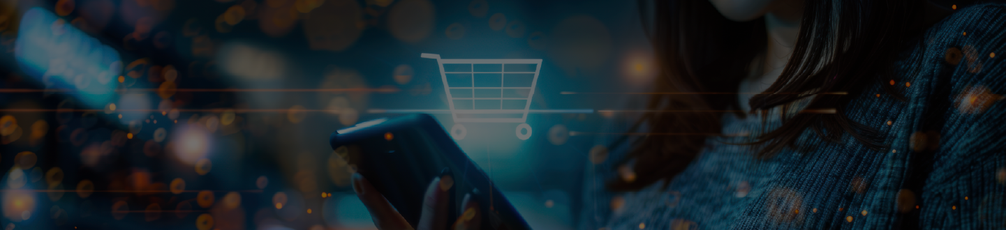 imagem de smartphone com ícone de carrinho de compras simbolizando uma compra realizada pelo telefone