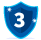 Ilustrao de escudo com o nmero 3.