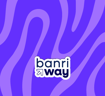 fundo com linhas azuis e logotipo banriway