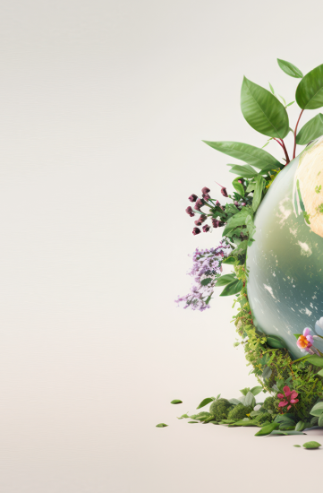 imagem de planeta terra cercado com plantas