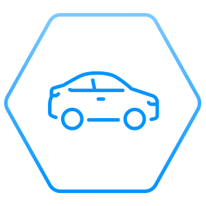 ilustra��o de carro dentro de hex�gono