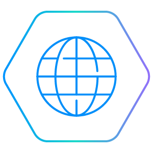 ilustra��o de globo dentro de hexagono